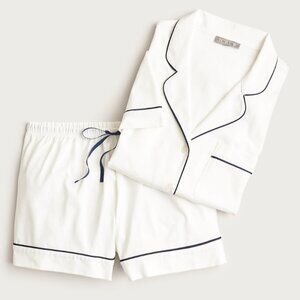 J.Crew | New Dreamy Short-Sleeve Pajama Set | White & Navy | Size XL | NIB/NWT